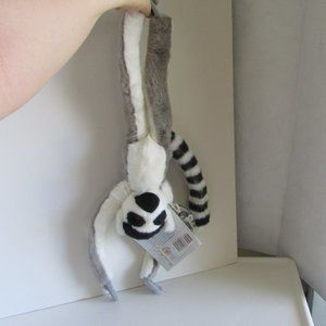RING TAILED LEMUR w Book HOOK LOOP PAWS no wire SOFT 17" PLUSH Stuffed Animal